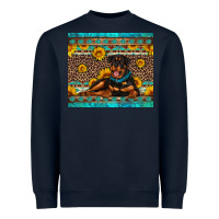 Navy Rottweiler with western background Heavyweight Sweatshirt - Artiststas