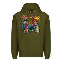 Army Green summer gnomes  truck Premium Hoodie - CowhideDigitalArt