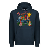 Navy summer gnomes  truck Premium Hoodie - CowhideDigitalArt