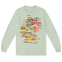 Matcha germany map silhouette towns cities flag berlin travel t shirt Long Sleeve Tee - maiPhamDesign