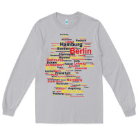 Moon Dust germany map silhouette towns cities flag berlin travel t shirt Long Sleeve Tee - maiPhamDesign
