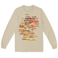 Mushroom germany map silhouette towns cities flag berlin travel t shirt Long Sleeve Tee - maiPhamDesign