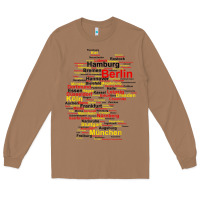 Toasted Coconut germany map silhouette towns cities flag berlin travel t shirt Long Sleeve Tee - maiPhamDesign