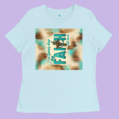 Faith With Cross Ladies Tee Designed By Tumblerdesignbyshophia
