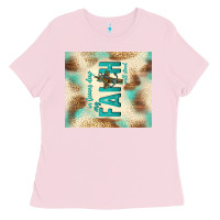 Bubblegum Pink faith with cross Ladies Tee - TumblerDesignByShophia