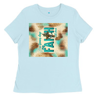 Baby Blue faith with cross Ladies Tee - TumblerDesignByShophia