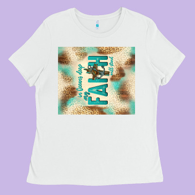 Faith With Cross Ladies Tee Designed By Tumblerdesignbyshophia