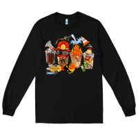 Black Firefighter Coffee Cups Long Sleeve Tee - FaDigitalArtStudio