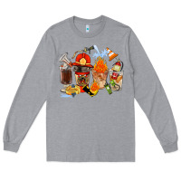 Heather Grey Firefighter Coffee Cups Long Sleeve Tee - FaDigitalArtStudio