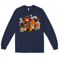 Navy Firefighter Coffee Cups Long Sleeve Tee - FaDigitalArtStudio