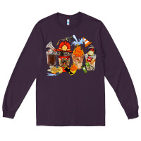 Plum Firefighter Coffee Cups Long Sleeve Tee - FaDigitalArtStudio