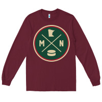 Burgundy Classic Minnesota Hockey MN Outline Pullover Hoodie Long Sleeve Tee - maiPhamDesign