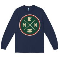 Navy Classic Minnesota Hockey MN Outline Pullover Hoodie Long Sleeve Tee - maiPhamDesign