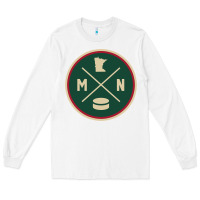 White Classic Minnesota Hockey MN Outline Pullover Hoodie Long Sleeve Tee - maiPhamDesign