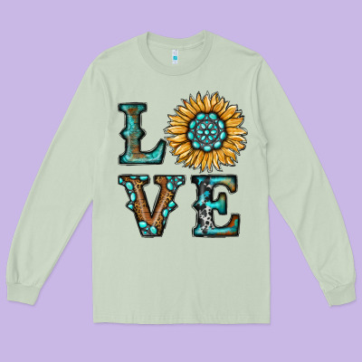 Sunflower Love Long Sleeve Tee Designed By Ranaportraitstore
