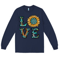 Navy sunflower love Long Sleeve Tee - RanaPortraitStore