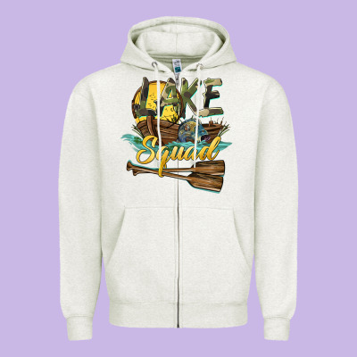 Lake Squad Zipper Hoodie Designed By Barkaloodesign