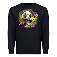 Black halloween skull Premium Sweatshirt - AdoDesignShop