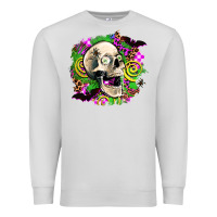 Dove Grey halloween skull Premium Sweatshirt - AdoDesignShop