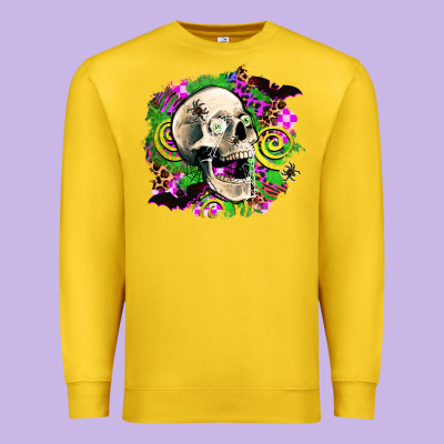 Halloween Skull Premium Sweatshirt Designed By Adodesignshop
