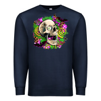 Navy halloween skull Premium Sweatshirt - AdoDesignShop