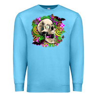 Ocean Blue halloween skull Premium Sweatshirt - AdoDesignShop
