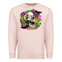Pale Pink halloween skull Premium Sweatshirt - AdoDesignShop