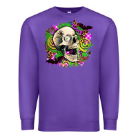 Purple halloween skull Premium Sweatshirt - AdoDesignShop