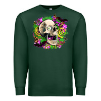 Sports Green halloween skull Premium Sweatshirt - AdoDesignShop