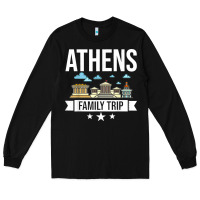 Athens Greece City Trip Skyline Map Travel Long Sleeve Tee | Teevron