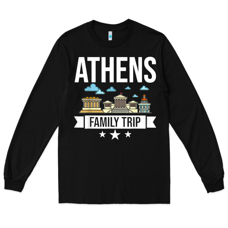 Athens Greece City Trip Skyline Map Travel Long Sleeve Tee by maiPhamDesign | Teevron