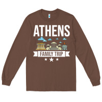 Chestnut Athens Greece City Trip Skyline Map Travel Long Sleeve Tee - maiPhamDesign