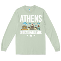 Matcha Athens Greece City Trip Skyline Map Travel Long Sleeve Tee - maiPhamDesign