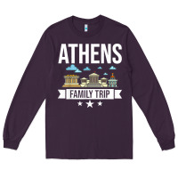 Plum Athens Greece City Trip Skyline Map Travel Long Sleeve Tee - maiPhamDesign