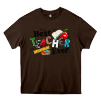 Chocolate Brown best teacher ever Heavy Core Tee - NancyCooperArtShop