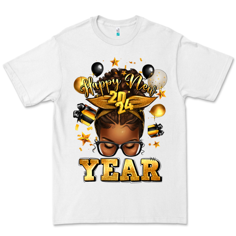 Happy New Year Afro Messy Bun Premium Tee by texasbilliewilder | Teevron