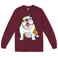 Burgundy ENGLISH BULLDOGS Awesome Funny Bulldog Pups Dogs Long Sleeve Tee - maiPhamDesign