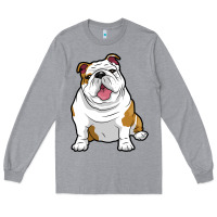 Heather Grey ENGLISH BULLDOGS Awesome Funny Bulldog Pups Dogs Long Sleeve Tee - maiPhamDesign
