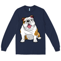 Navy ENGLISH BULLDOGS Awesome Funny Bulldog Pups Dogs Long Sleeve Tee - maiPhamDesign