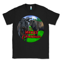 Black Black Angus Cattle and Bull Merry Christmas Classic Tee - RanaPortraitStore