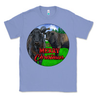 Colony Blue Black Angus Cattle and Bull Merry Christmas Classic Tee - RanaPortraitStore