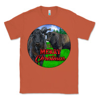 Copper Black Angus Cattle and Bull Merry Christmas Classic Tee - RanaPortraitStore