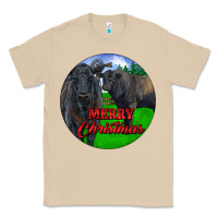 Mushroom Black Angus Cattle and Bull Merry Christmas Classic Tee - RanaPortraitStore