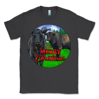 Smoke Black Angus Cattle and Bull Merry Christmas Classic Tee - RanaPortraitStore