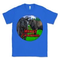 True Royal Black Angus Cattle and Bull Merry Christmas Classic Tee - RanaPortraitStore