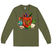 Army Green teacher crayons coffee mug Long Sleeve Tee - FaDigitalArtStudio