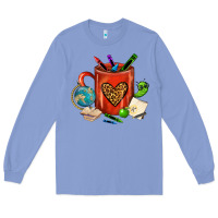 Colony Blue teacher crayons coffee mug Long Sleeve Tee - FaDigitalArtStudio