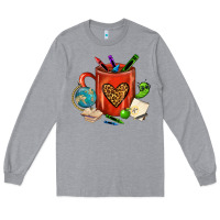 Heather Grey teacher crayons coffee mug Long Sleeve Tee - FaDigitalArtStudio