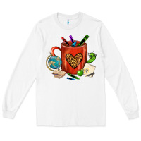 White teacher crayons coffee mug Long Sleeve Tee - FaDigitalArtStudio