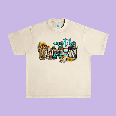 Can't Be Tamed Bull Skull Urban Heavy Tee Designed By Oliviacreatesart